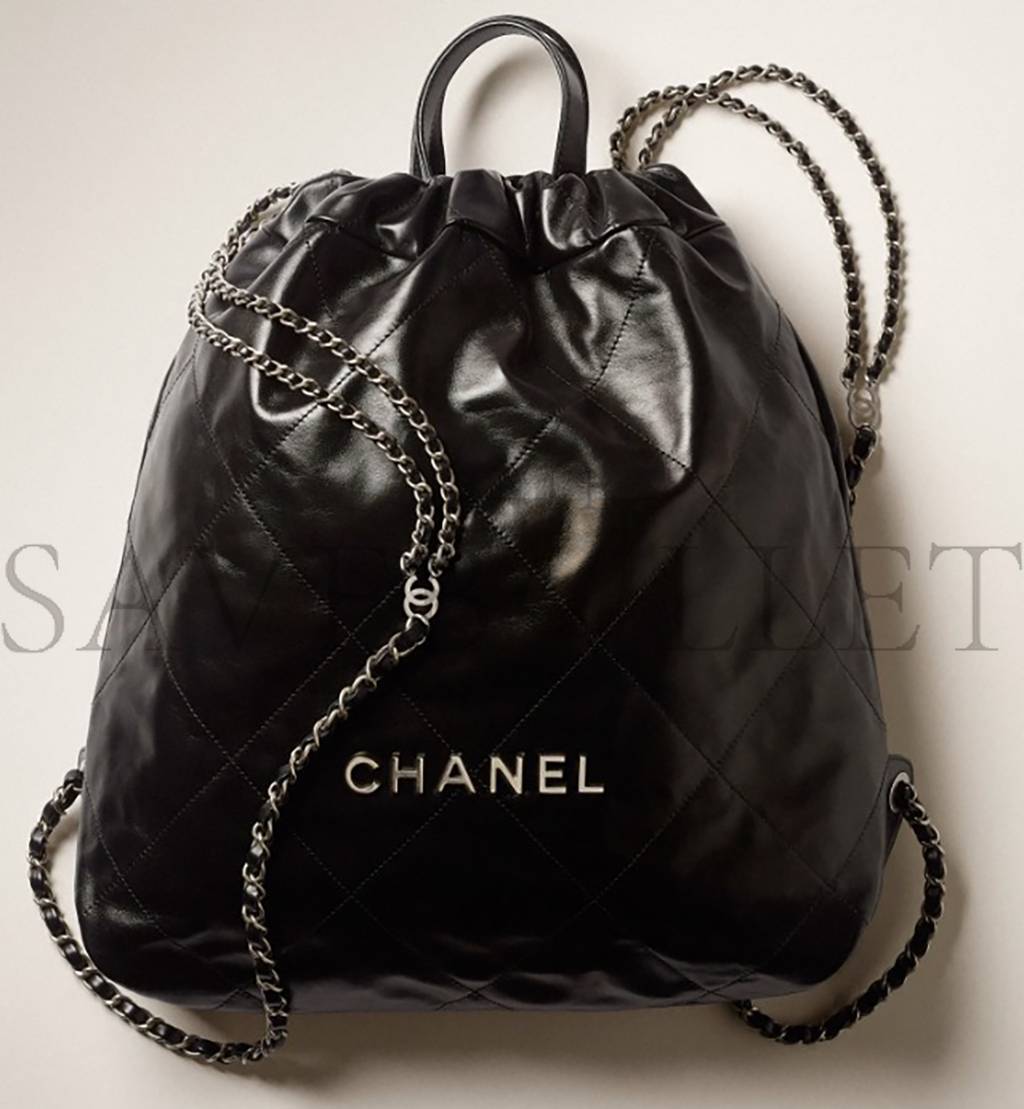 Ch*el 22 backpack silver hardware as3313 b08872 94305 (48*45*10cm)